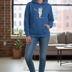 Blue Graphic Hoodie for Women